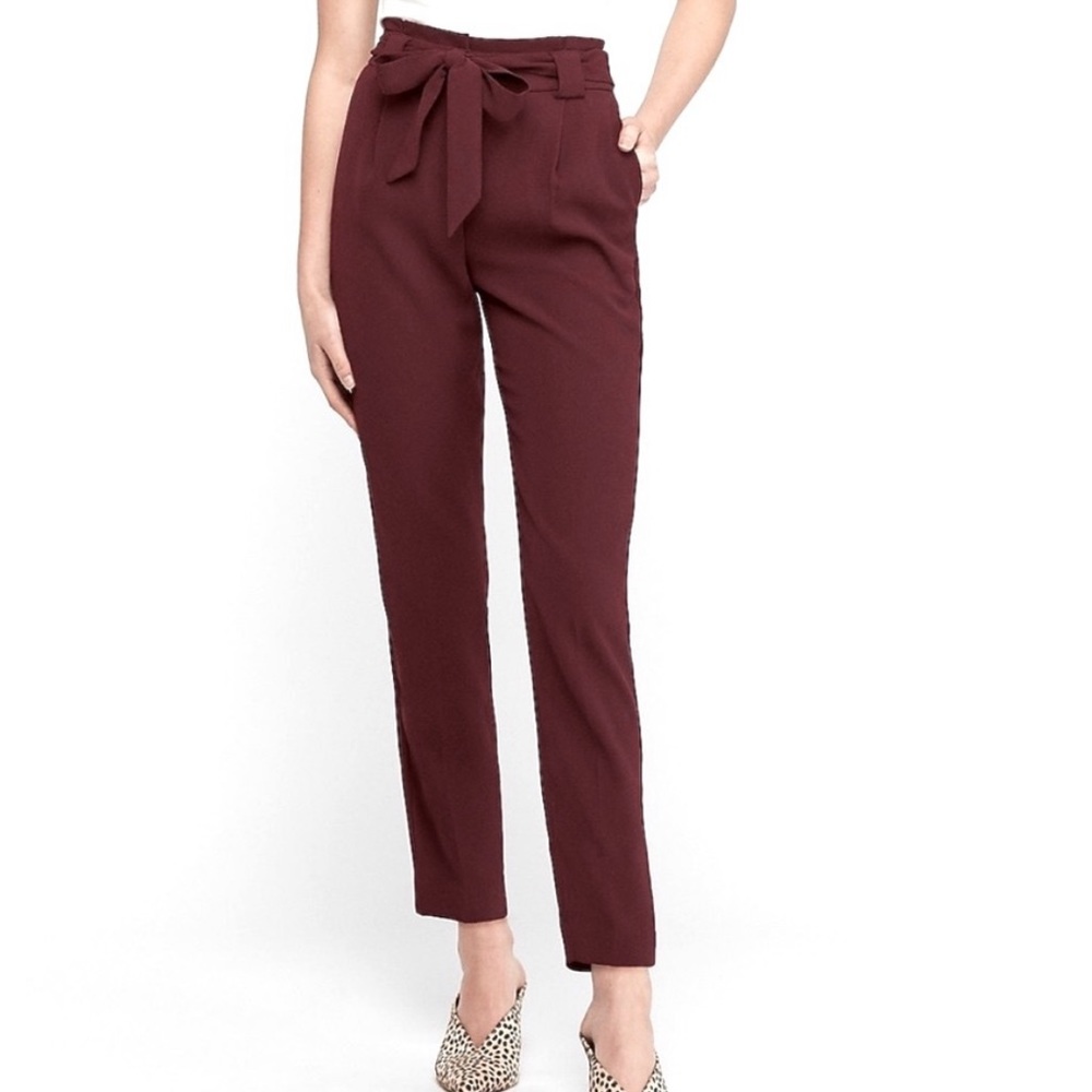 Express high waisted paper bag ankle pant